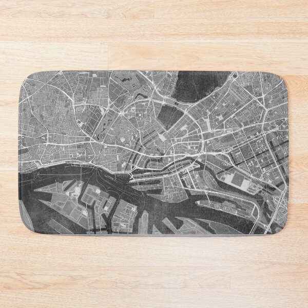Item preview, Map of Hamburg downtown (Germany) in gray vintage style designed and sold by blursbyai.