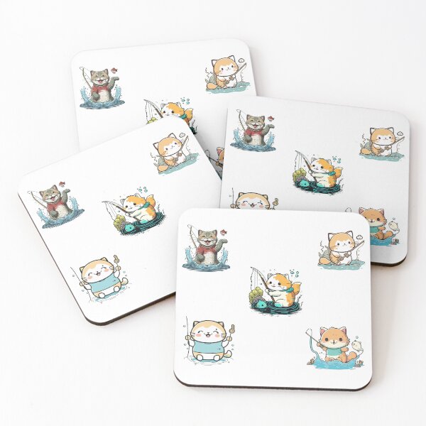 Item preview, A colorful collection of fun fishing illustrations with cats! designed and sold by ATEGO.