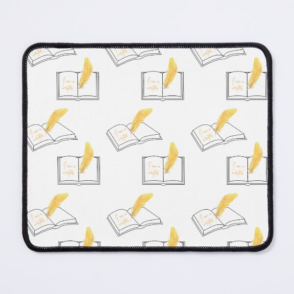 Item preview, Cute yellow feather quill notebook design for writers. designed and sold by CreativeStrand.