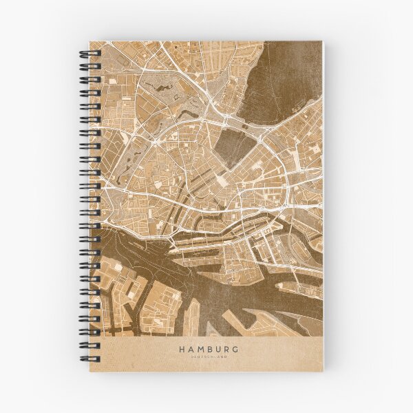 Item preview, Map of Hamburg downtown (Germany) in sepia vintage style designed and sold by blursbyai.