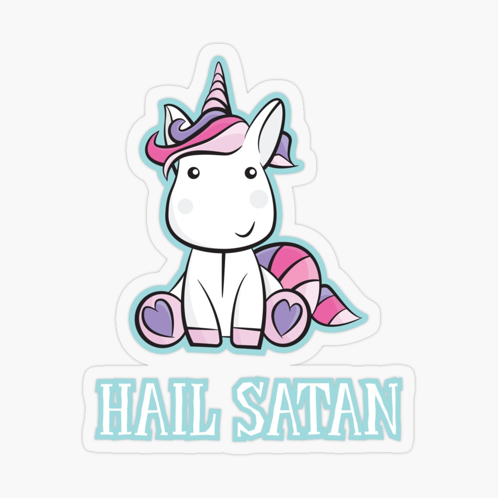 Hail Satan Unicorn in Pink and Purple - Cute Women's Gifts Poster for Sale  by PopPop BobBob