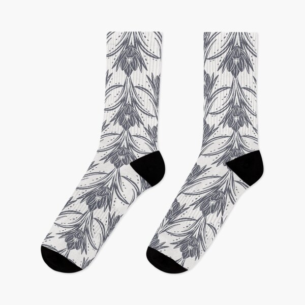 Item preview, Spring Crocus Floral - black and white designed and sold by Abigail Bryan.
