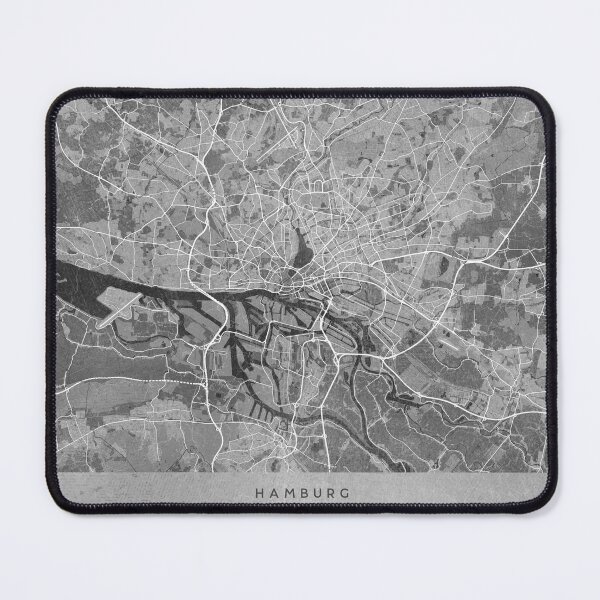 Item preview, Map of Hamburg (Germany) in gray vintage style designed and sold by blursbyai.