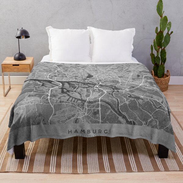 Item preview, Map of Hamburg (Germany) in gray vintage style designed and sold by blursbyai.