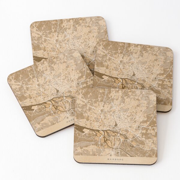 Item preview, Map of Hamburg downtown (Germany) in sepia vintage style designed and sold by blursbyai.