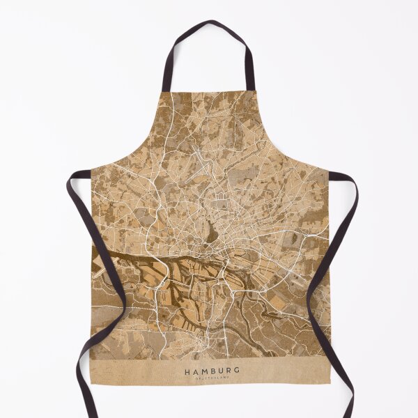 Item preview, Map of Hamburg downtown (Germany) in sepia vintage style designed and sold by blursbyai.