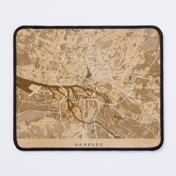 Item preview, Map of Hamburg downtown (Germany) in sepia vintage style designed and sold by blursbyai.