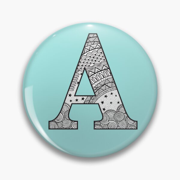 Item preview, A - Initial, monogram. From hand drawn Zentangle doodle design designed and sold by Sideofthehill.
