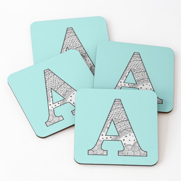 Item preview, A - Initial, monogram. From hand drawn Zentangle doodle design designed and sold by Sideofthehill.
