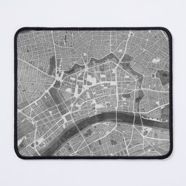 Item preview, Map of Frankfurt downtown (Germany) in gray vintage style designed and sold by blursbyai.
