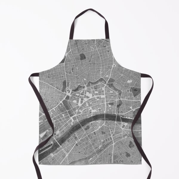Item preview, Map of Frankfurt downtown (Germany) in gray vintage style designed and sold by blursbyai.