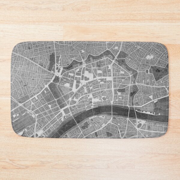 Item preview, Map of Frankfurt downtown (Germany) in gray vintage style designed and sold by blursbyai.