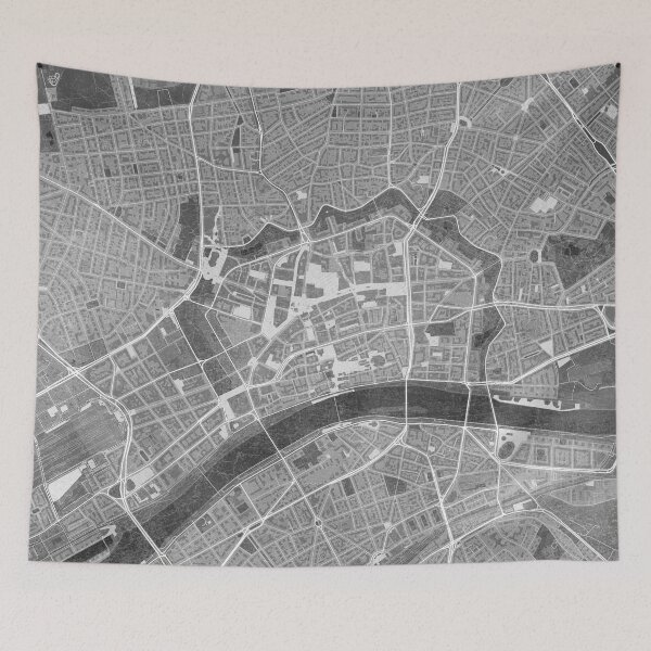 Artikelvorschau, Map of Frankfurt downtown (Germany) in gray vintage style entworfen und verkauft von blursbyai.