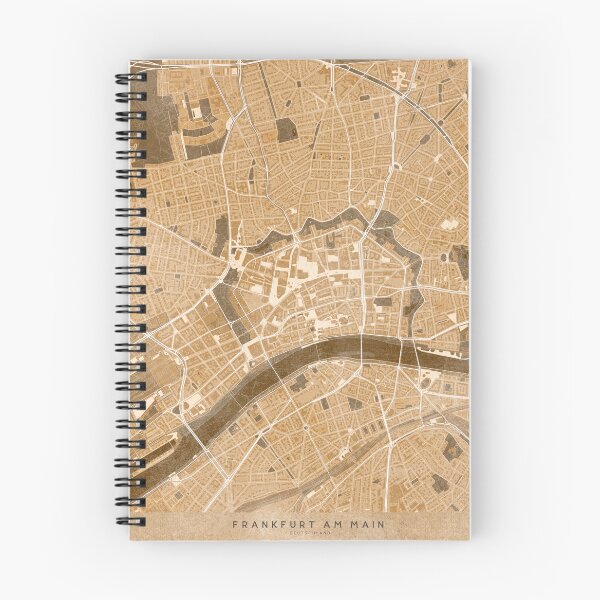 Item preview, Map of Frankfurt (Germany) in sepia vintage style designed and sold by blursbyai.