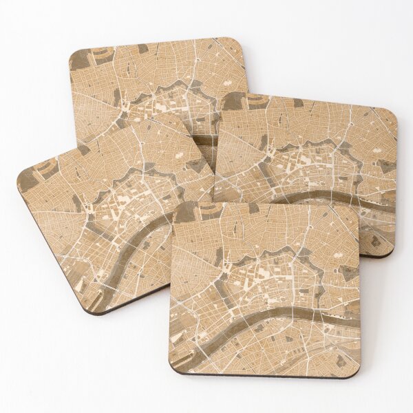 Item preview, Map of Frankfurt (Germany) in sepia vintage style designed and sold by blursbyai.