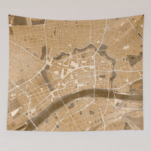 Item preview, Map of Frankfurt (Germany) in sepia vintage style designed and sold by blursbyai.