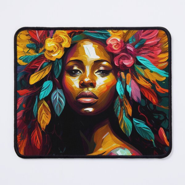 Artikelvorschau, African Goddess Portrait | Palette Knife Oil Digital Painting entworfen und verkauft von VividViews.