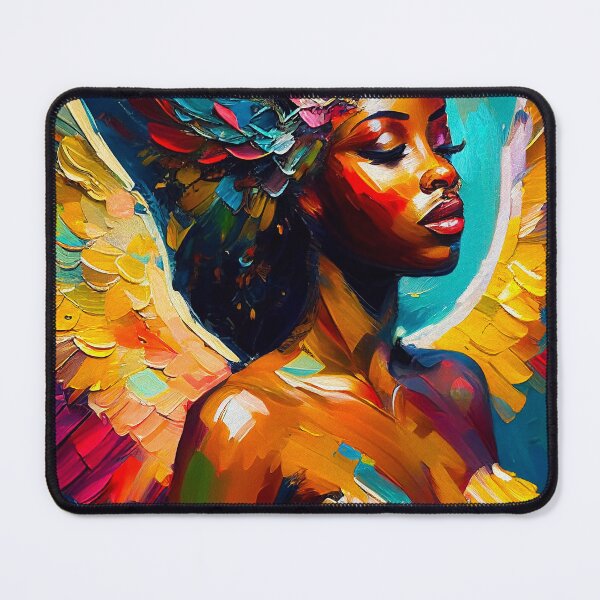 Artikelvorschau, Goddess of Power Portrait Guardian Angel | Palette Knife Oil Digital Painting entworfen und verkauft von VividViews.