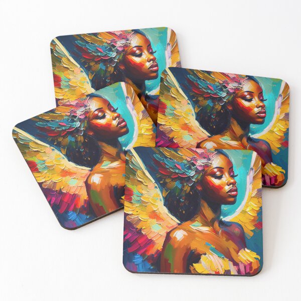 Item preview, Goddess of Power Portrait Guardian Angel | Palette Knife Oil Digital Painting designed and sold by VividViews.