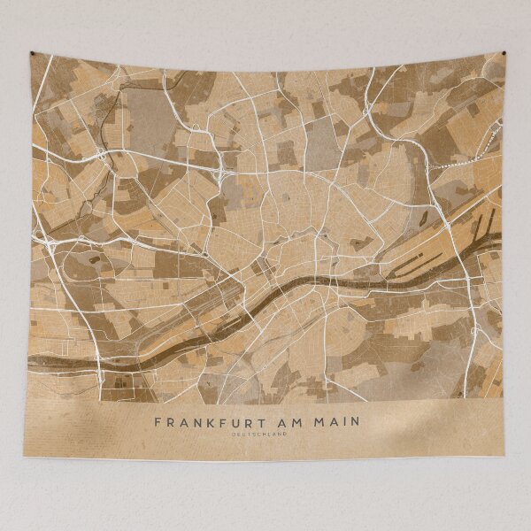 Item preview, Map of Frankfurt (Germany) in sepia vintage style designed and sold by blursbyai.