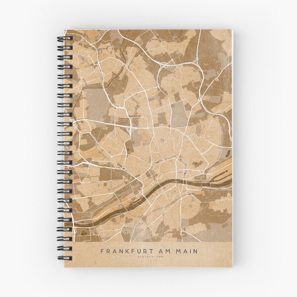 Item preview, Map of Frankfurt (Germany) in sepia vintage style designed and sold by blursbyai.