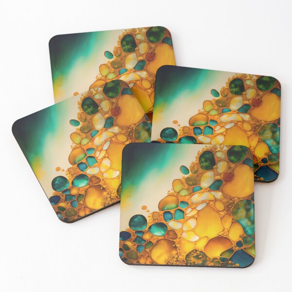 Item preview, Pointillism seaglass golden streams abstract designed and sold by Piotrek0001.