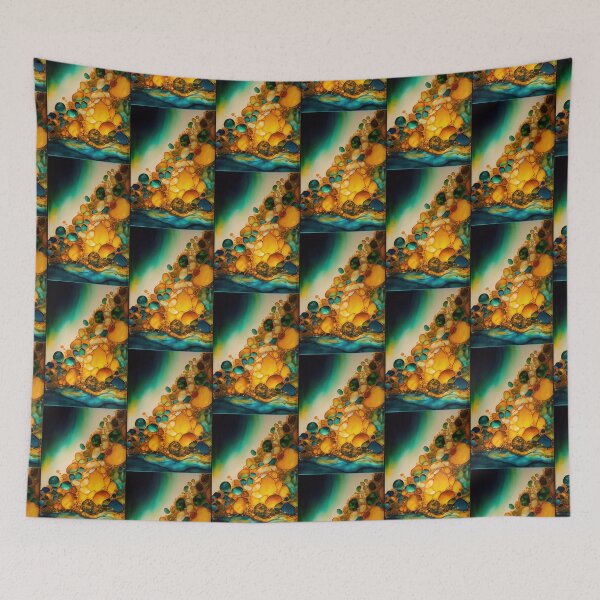 Item preview, Pointillism seaglass golden streams abstract designed and sold by Piotrek0001.