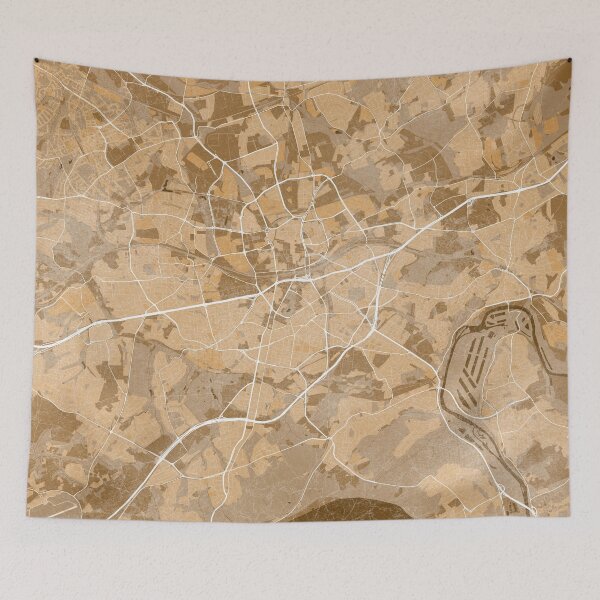 Item preview, Map of Essen (Germany) in sepia vintage style designed and sold by blursbyai.