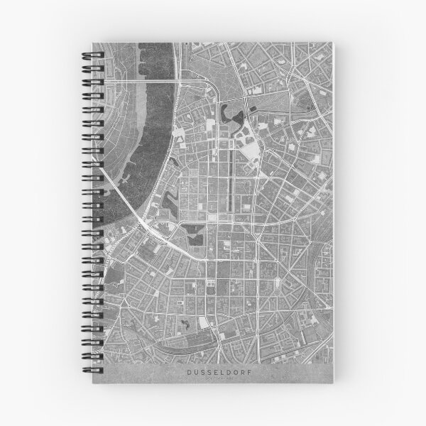 Item preview, Map of Düsseldorf downtown (Germany) in gray vintage style designed and sold by blursbyai.