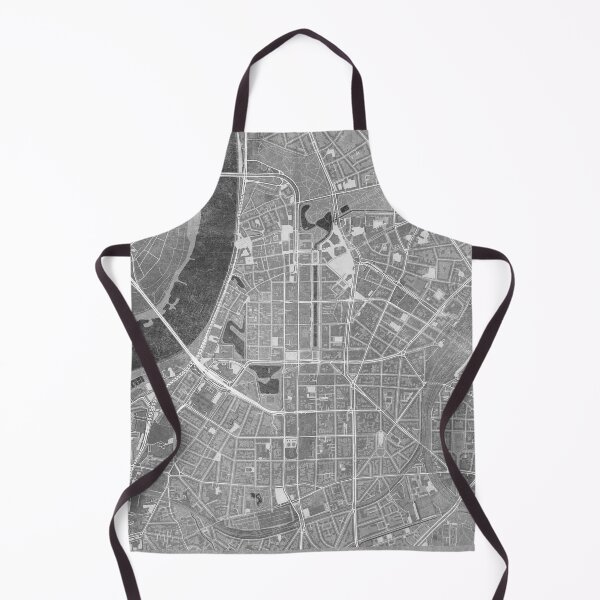 Item preview, Map of Düsseldorf downtown (Germany) in gray vintage style designed and sold by blursbyai.