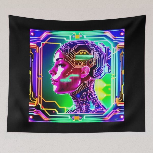 Item preview, Neon Cyberpunk Cyborg Girl 19 designed and sold by Benito Del Ray.