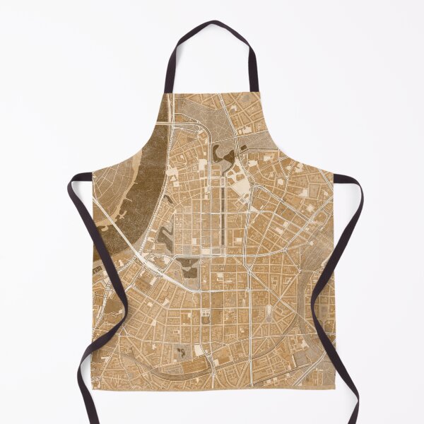 Item preview, Map of Düsseldorf downtown (Germany) in sepia vintage style designed and sold by blursbyai.