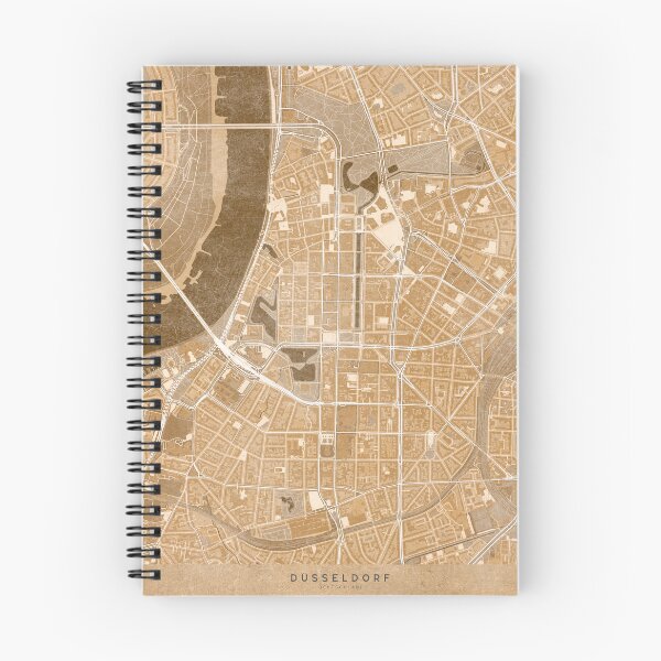 Item preview, Map of Düsseldorf downtown (Germany) in sepia vintage style designed and sold by blursbyai.