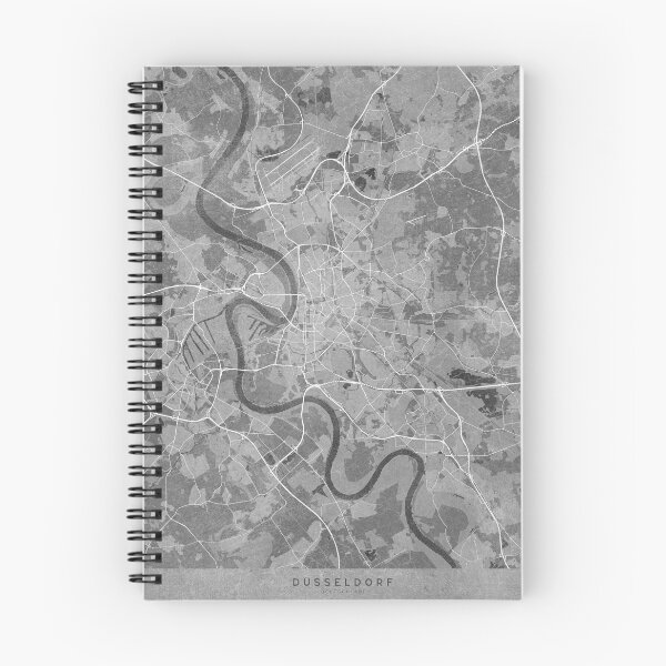 Item preview, Map of Düsseldorf downtown (Germany) in gray vintage style designed and sold by blursbyai.