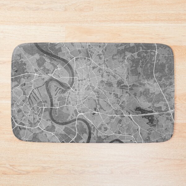 Item preview, Map of Düsseldorf downtown (Germany) in gray vintage style designed and sold by blursbyai.