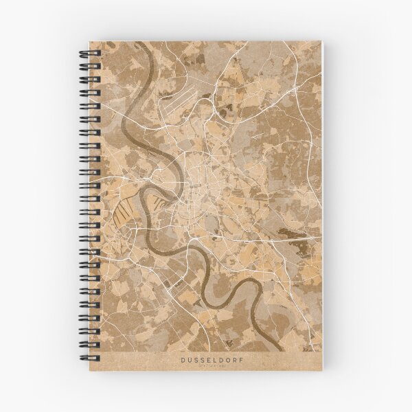 Item preview, Map of Düsseldorf (Germany) in sepia vintage style designed and sold by blursbyai.