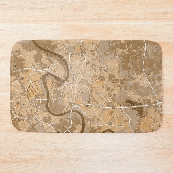 Item preview, Map of Düsseldorf (Germany) in sepia vintage style designed and sold by blursbyai.