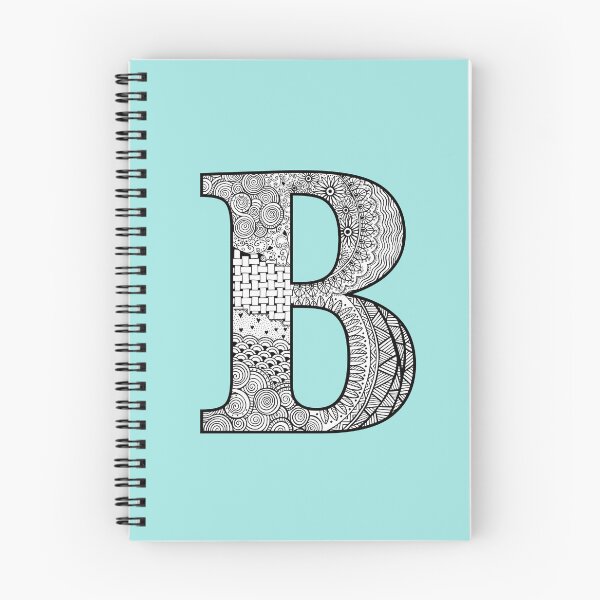 Item preview, B - Initial, monogram. From hand drawn Zentangle doodle design designed and sold by Sideofthehill.