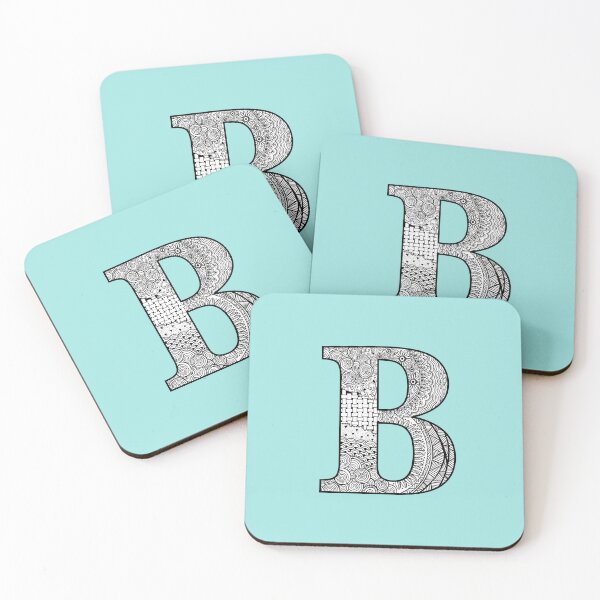 Item preview, B - Initial, monogram. From hand drawn Zentangle doodle design designed and sold by Sideofthehill.