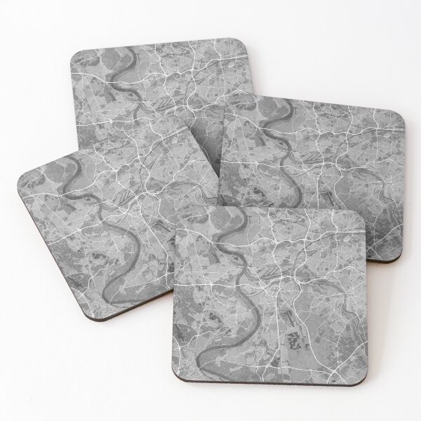 Item preview, Map of Duisburg downtown (Germany) in gray vintage style designed and sold by blursbyai.