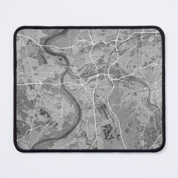 Item preview, Map of Duisburg downtown (Germany) in gray vintage style designed and sold by blursbyai.
