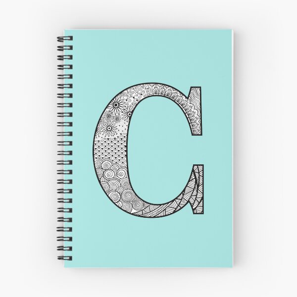 Item preview, C - Initial, monogram. From hand drawn Zentangle doodle design designed and sold by Sideofthehill.