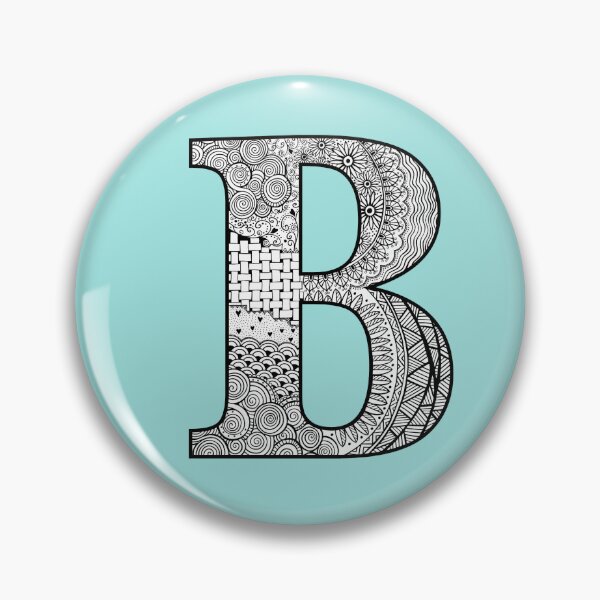 Item preview, B - Initial, monogram. From hand drawn Zentangle doodle design designed and sold by Sideofthehill.
