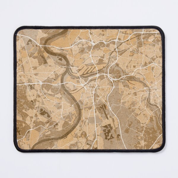 Item preview, Map of Duisburg (Germany) in sepia vintage style designed and sold by blursbyai.