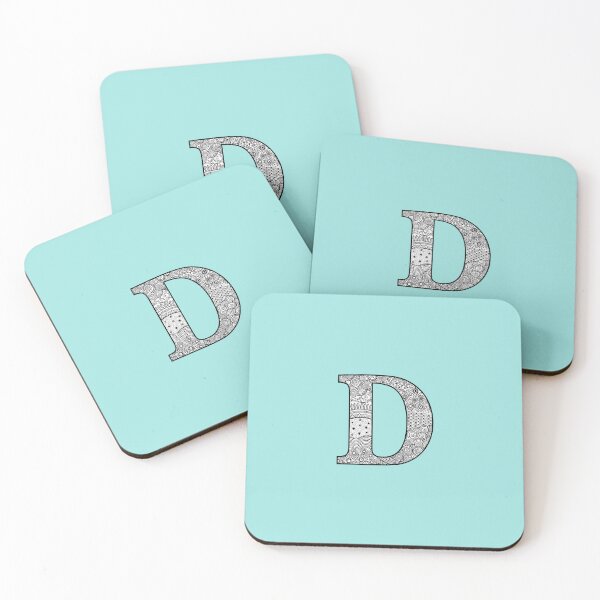 Item preview, D - Initial, monogram. From hand drawn Zentangle doodle design designed and sold by Sideofthehill.