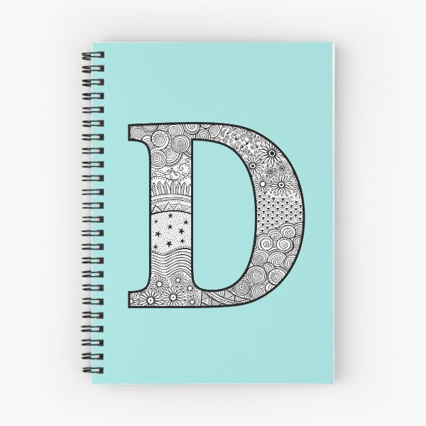 Item preview, D - Initial, monogram. From hand drawn Zentangle doodle design designed and sold by Sideofthehill.