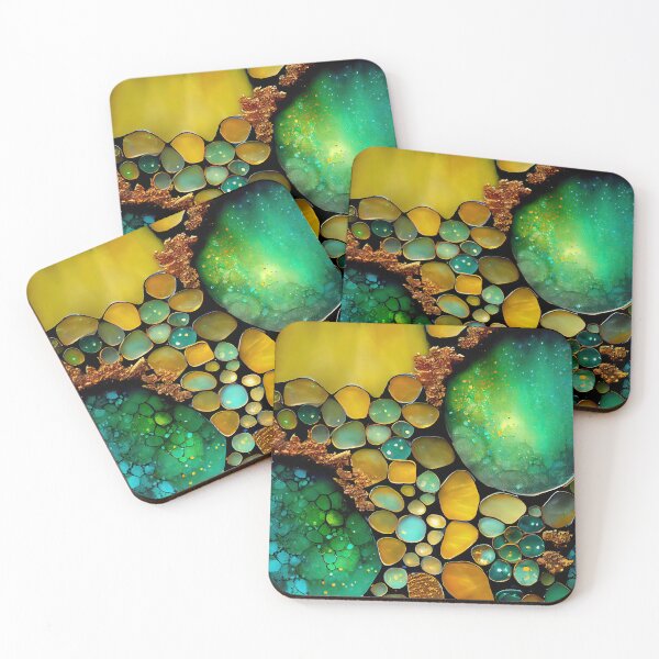 Item preview, Pointillism seaglass golden streams abstract designed and sold by Piotrek0001.