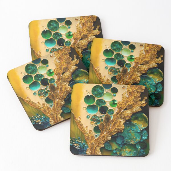 Item preview, Pointillism seaglass golden streams abstract designed and sold by Piotrek0001.