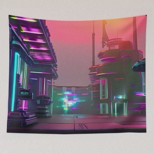 Item preview, Empty Cyber City Under Setting Sun designed and sold by Ink Art Design.