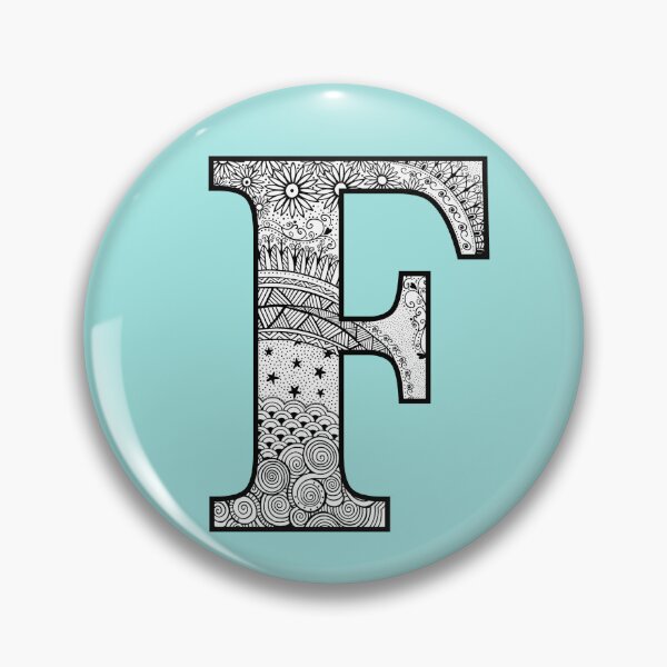 Item preview, F - Initial, monogram. From hand drawn Zentangle doodle design designed and sold by Sideofthehill.